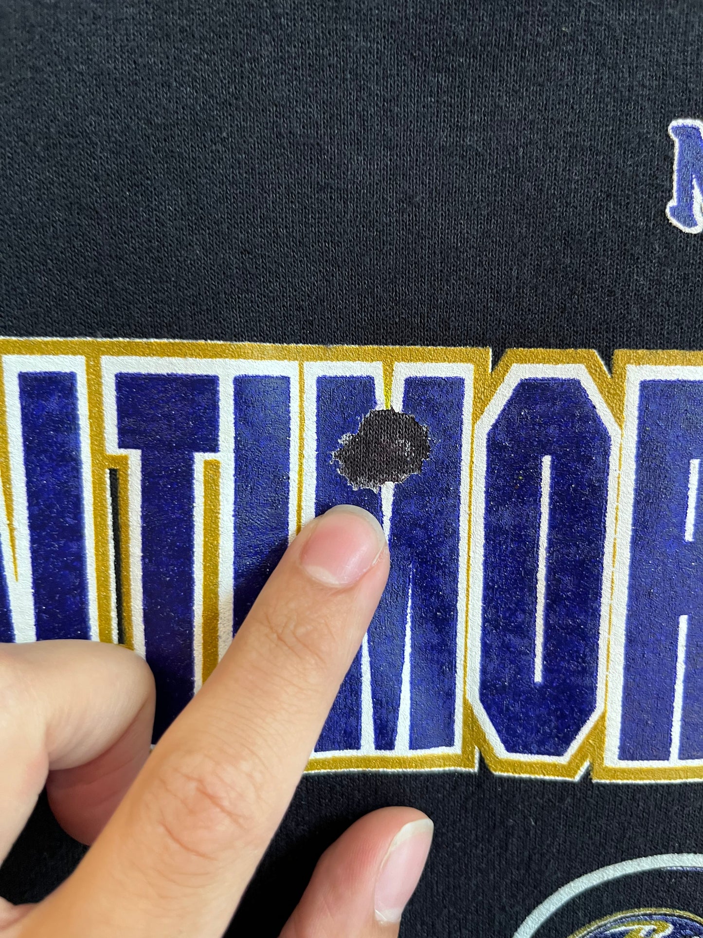 00s Baltimore Ravens Black NFL Spell Out Crewneck (M)