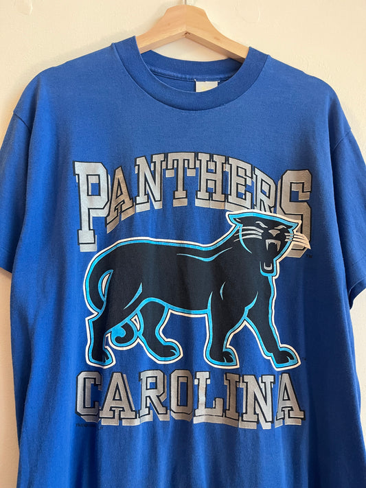 1993 Carolina Panthers Cat Dark Blue Tee (XL)