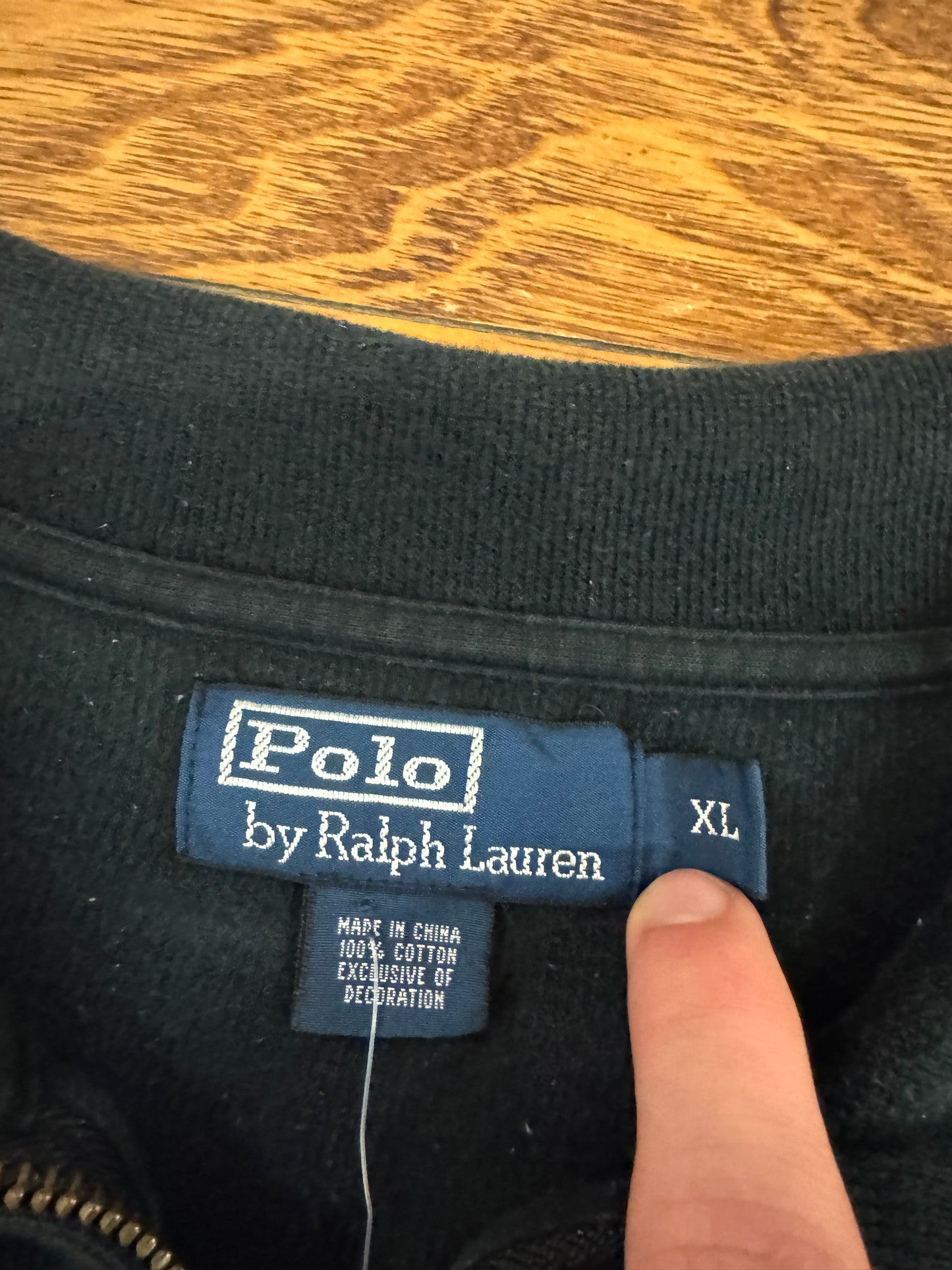 90s Polo Ralph Lauren Quarter Zip Sweater (XL)