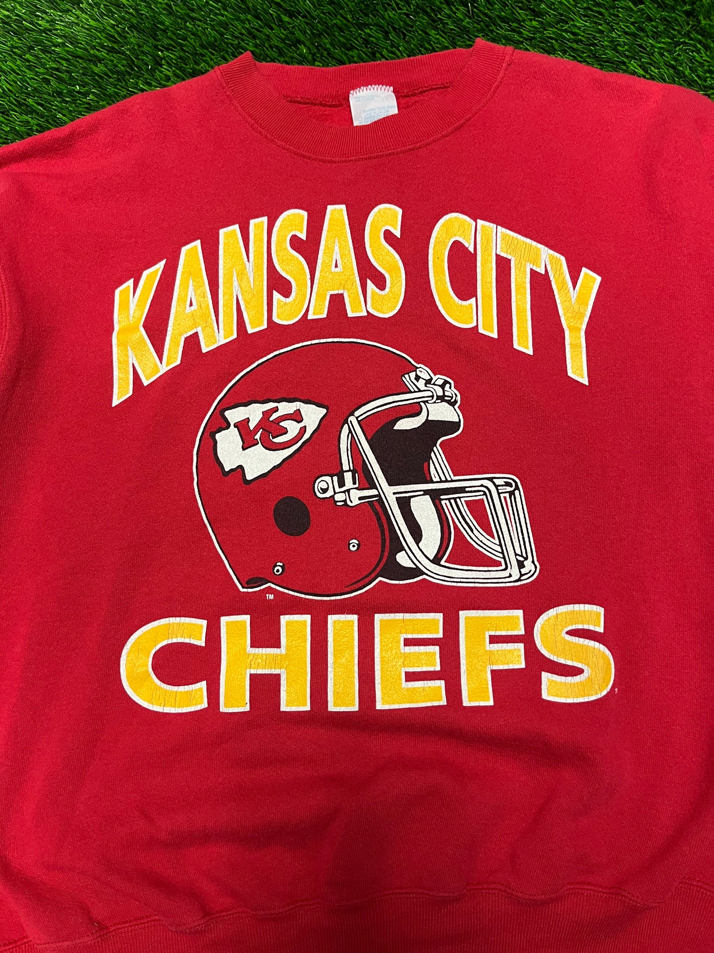 90s Kansas City Chiefs Helmet Crewneck (L)