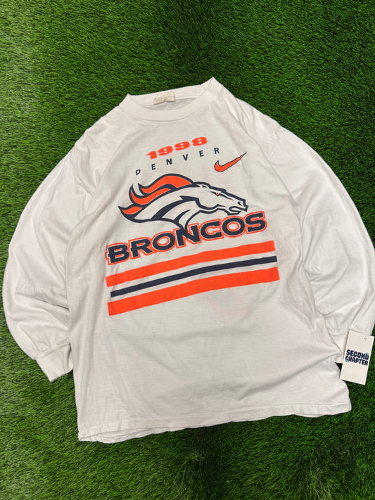 1998 Denver Broncos John Elway #7 Long Sleeve Shirt (L)