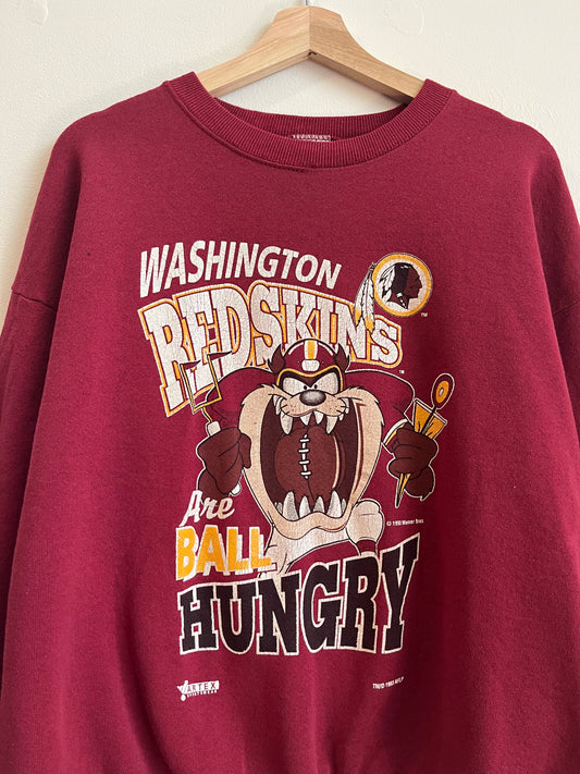 1993 Washington Redskins Taz Looney Tunes “Ball Hungry” Crewneck (L)