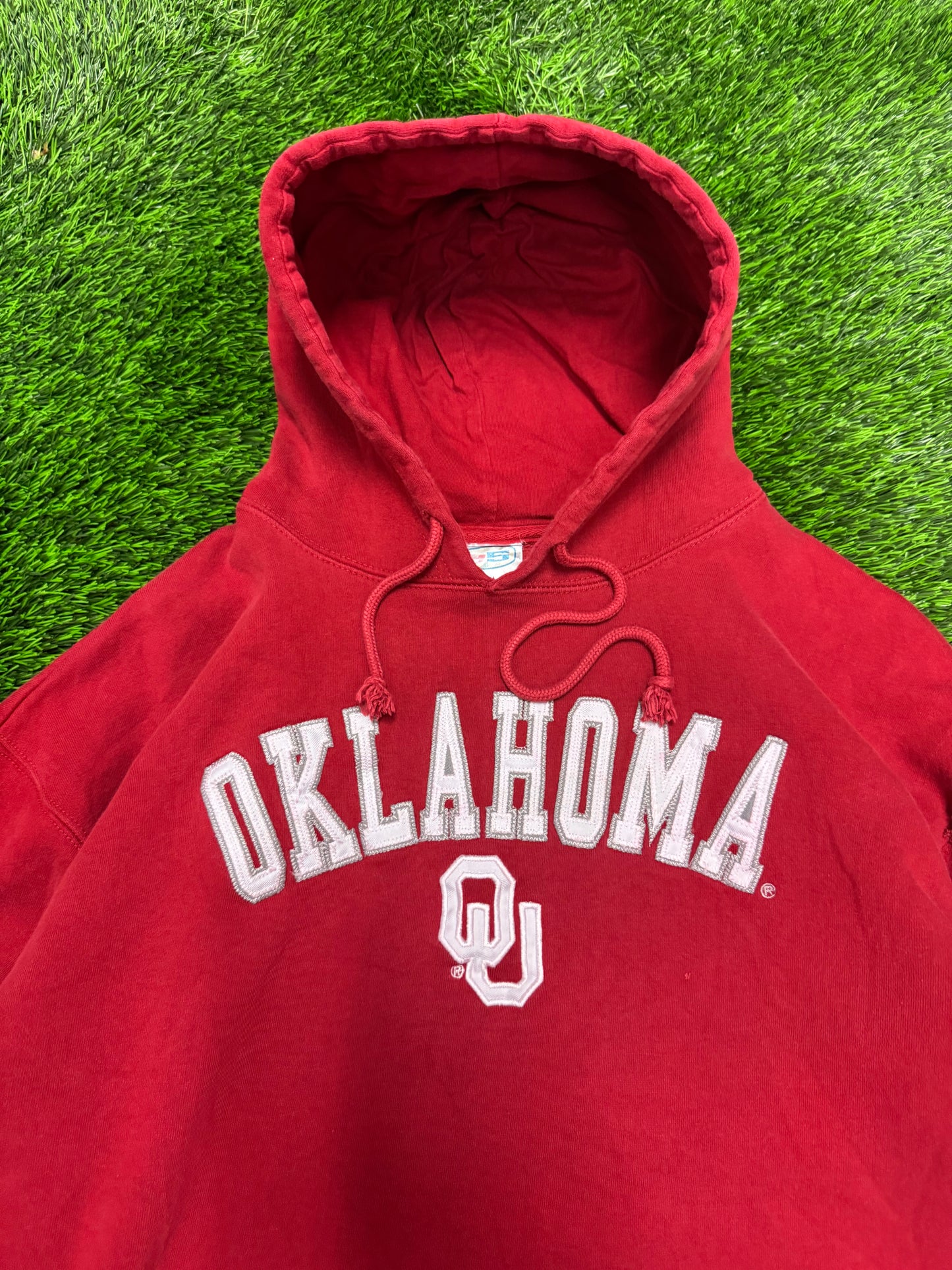 00s University of Oklahoma Spell Out Embroidered Hoodie (XL)