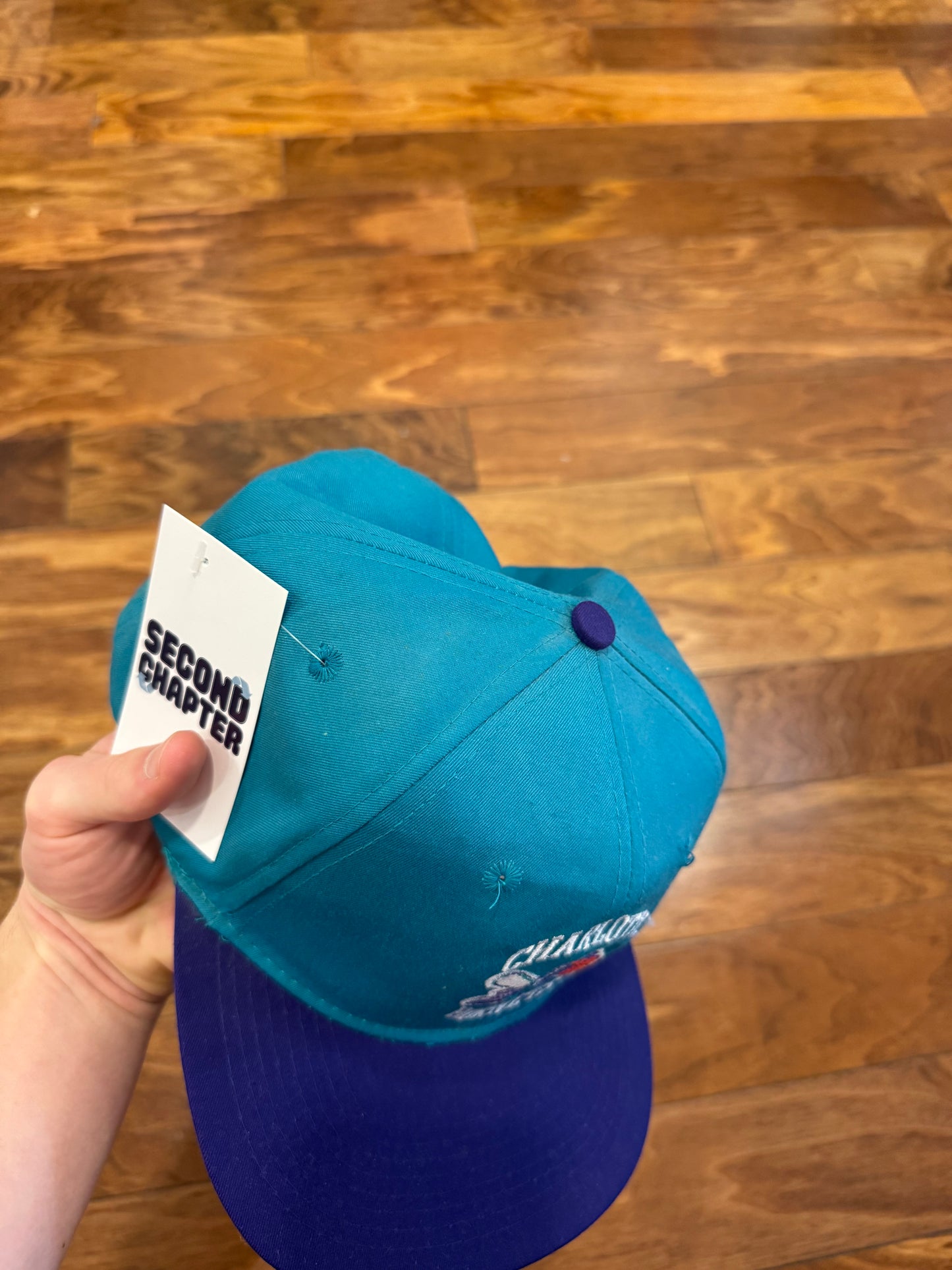 90s Charlotte Hornets Two Toned Teal Hat (OS)