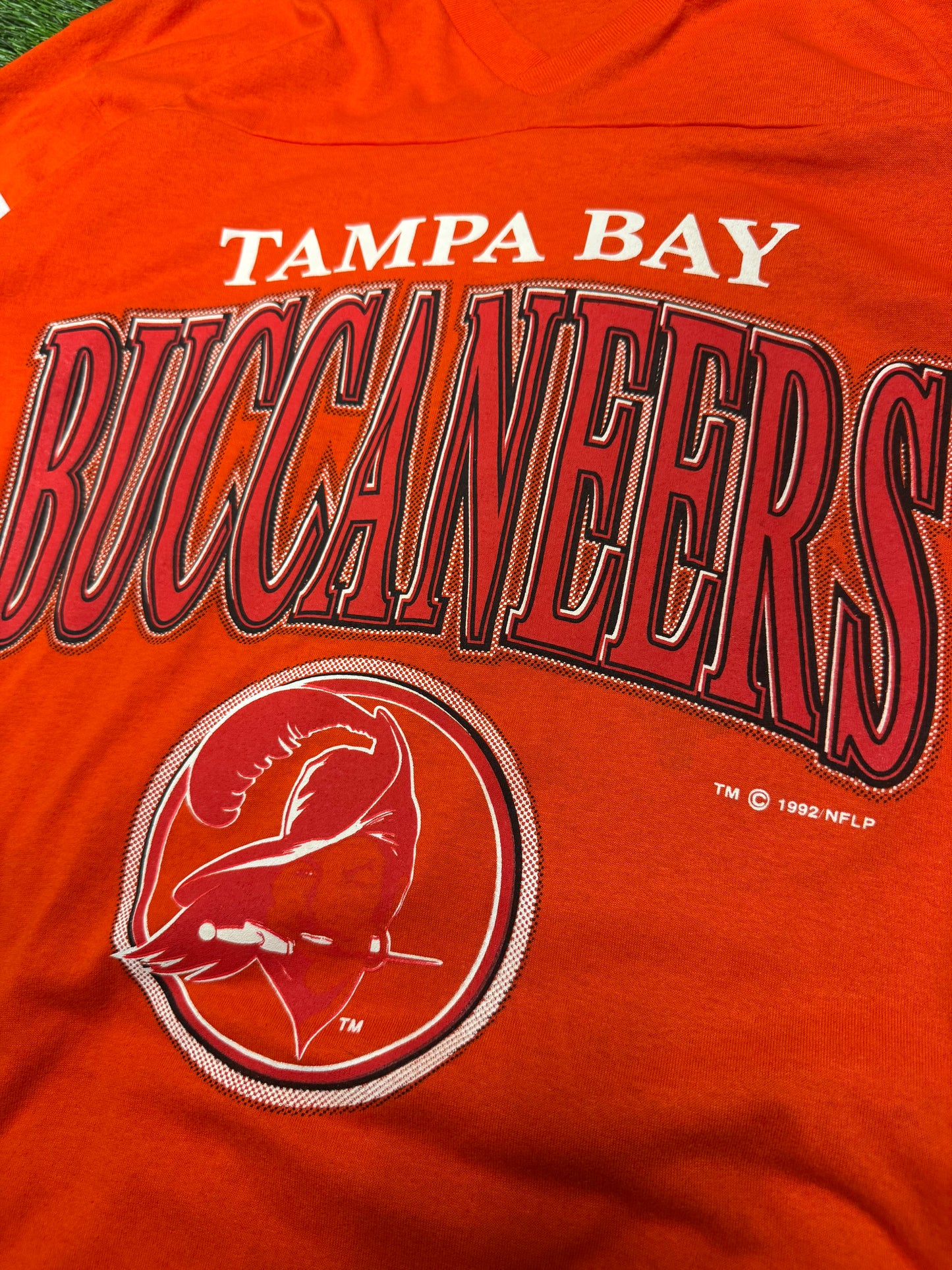 1992 Tampa Bay Buccaneers Orange V Neck Tee (XL)