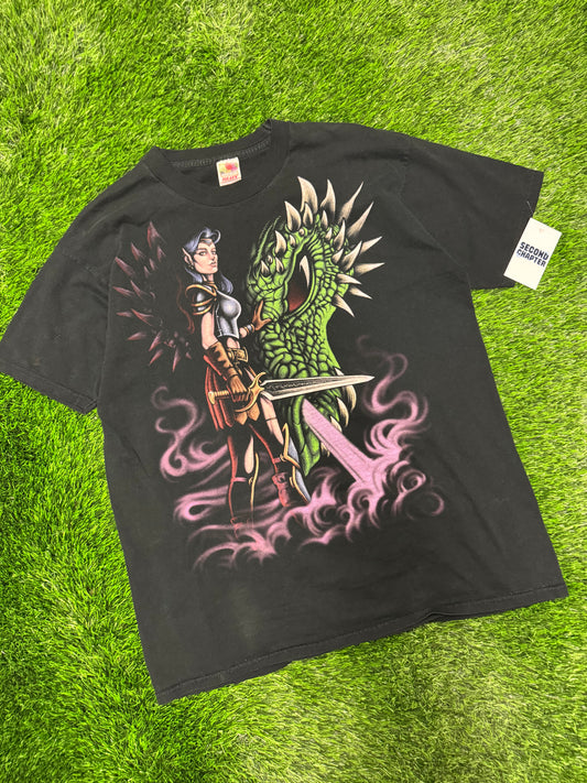 90s Dragon Queen Vintage Double Sided Anime Tee (XL)