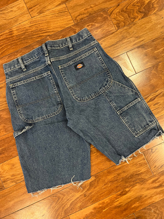 00s Dickies Dark Wash Distressed Shorts (32)