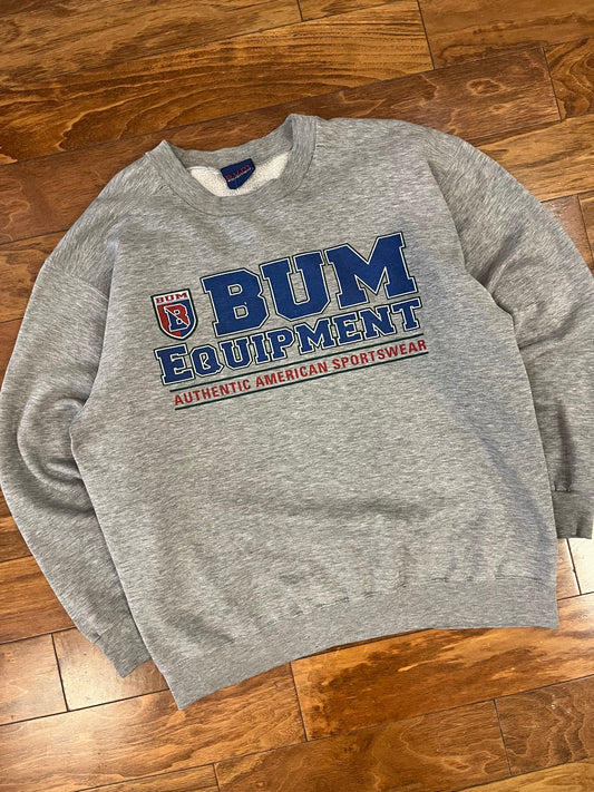 00s Bum Equipment Distressed Grey Crewneck (XL)