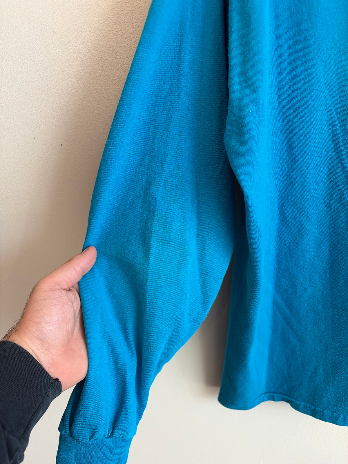 00s Carolina Panthers Blue Cat Scratch Long Sleeve Shirt (L)