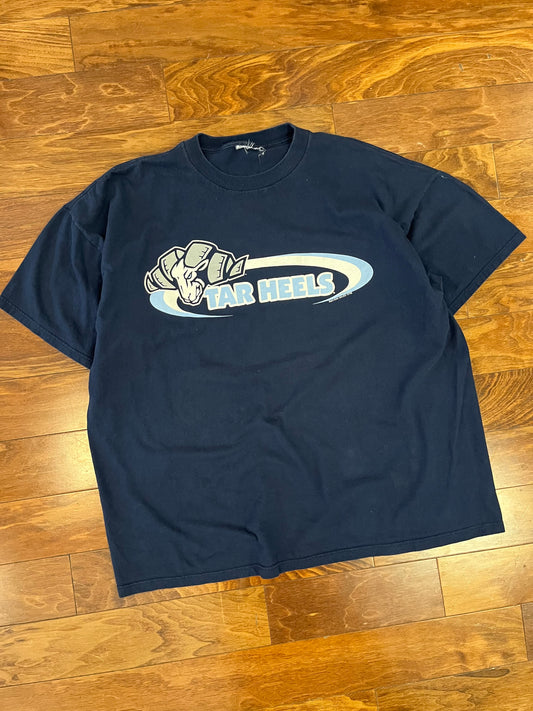 90s Carolina Tar Heels Rah Rah Navy Tee (XXL)