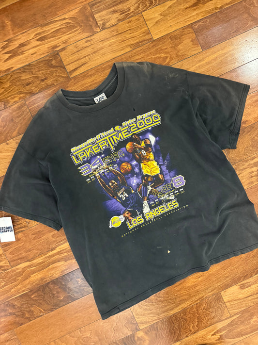 2000 Los Angeles Lakers Lakertime Kobe Bryant + Shaquille O'Neal Vintage Tee (XXL)