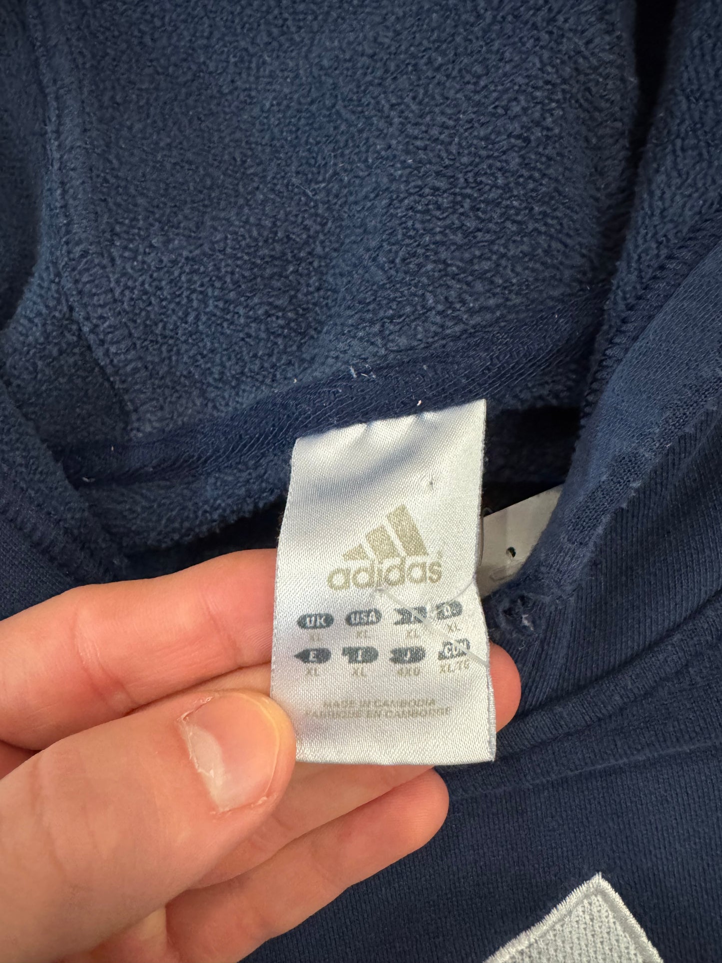 00s Adidas Essential Logo Navy Vintage Hoodie (XL)