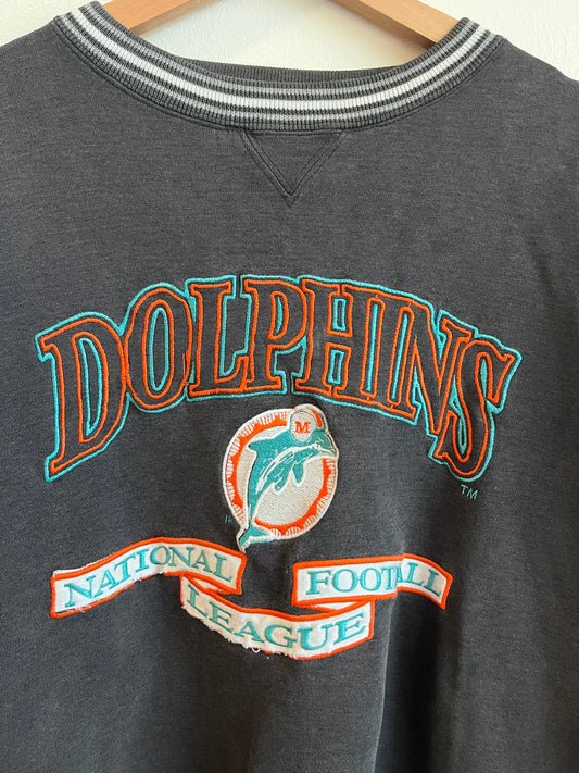 90s Miami Dolphins Logo Athletic Embroidered Crewneck (L)