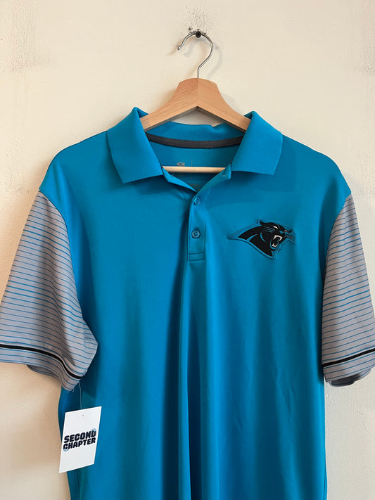 00s Carolina Panthers Striped Essential Nike Polo Shirt (L)