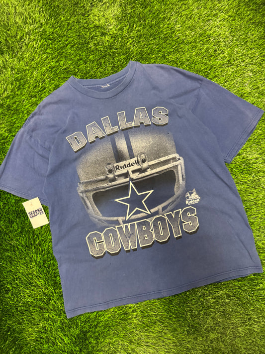 1998 Dallas Cowboys Vintage Riddell Distressed Helmet Tee (XL)