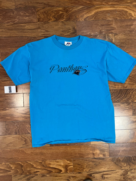 90s Carolina Panthers Embroidered Spell Out Tee (XL)