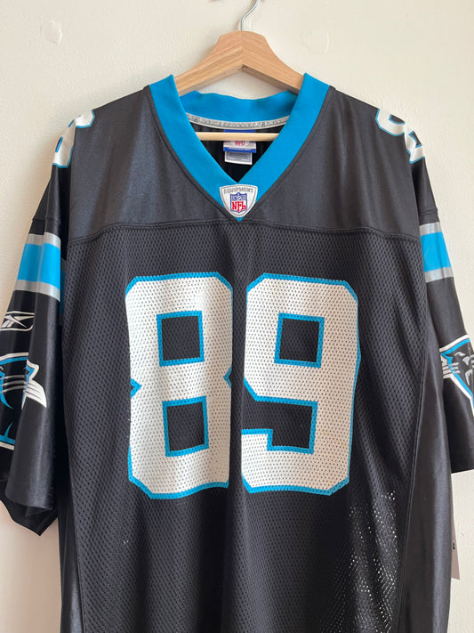 00s Carolina Panthers Steve Smith Black Reebok Jersey (L)