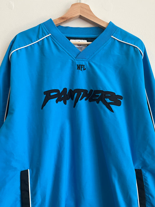 00s Carolina Panthers Blue Cat Scratch NFL Windbreaker (L)