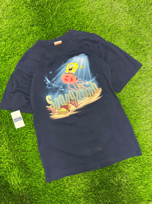 2002 Nickelodeon SpongeBob SquarePants Vintage Graphic Cartoon Tee (L)