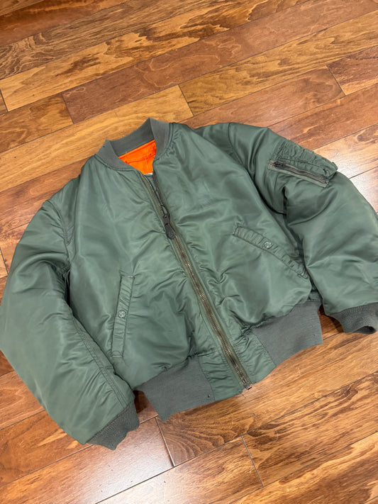 80s Flyer's MA1 Bomber Green Jacket (M)