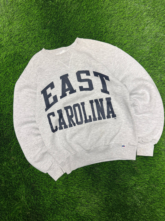 90s ECU East Carolina University Spell Out Vintage Russell Crewneck (S)