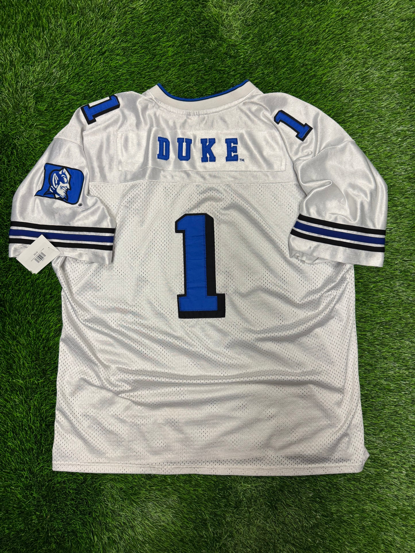 00s Duke University Blue Devils Vintage Colosseum #1 Stitched Football Jersey (XL)