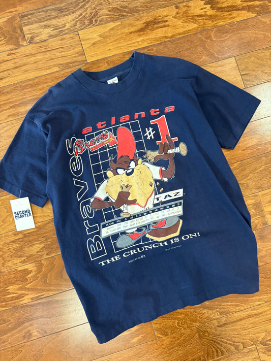 1993 Atlanta Braves Looney Tunes Taz MLB Tee (L)