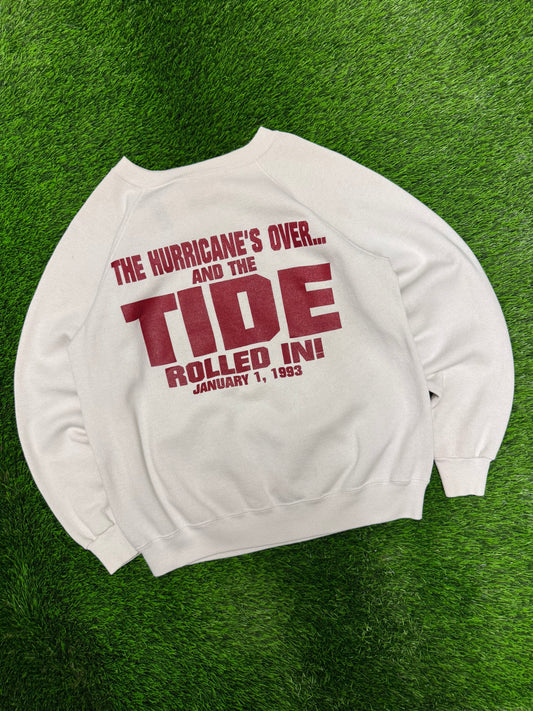 1993 Alabama v Miami Tide-al Wave Vintage College Football Sugar Bowl Crewneck (L)