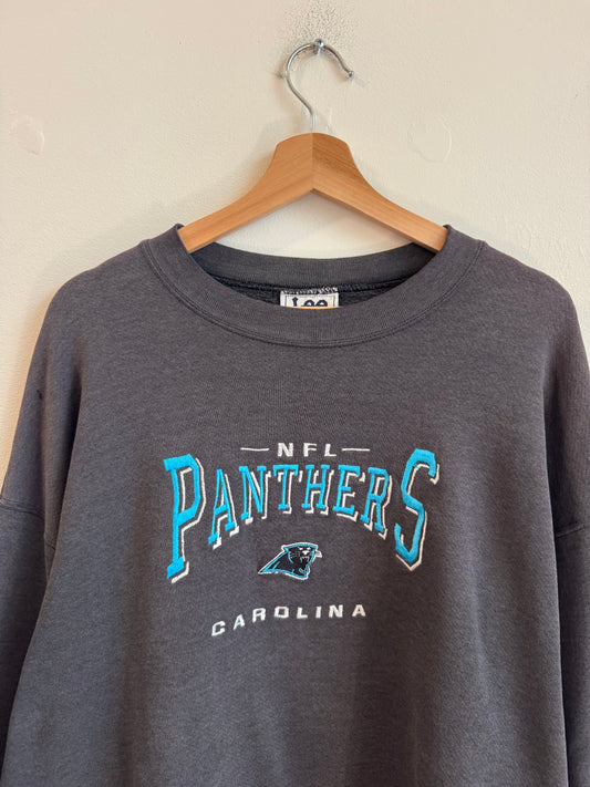 90s Carolina Panthers Embroidered Lee Sports Faded Crewneck (XL)