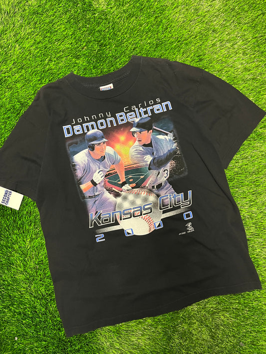 2000 Kansas City Royals Damon Beltran & Johnny Carlos Vintage MLB Tee (XL)