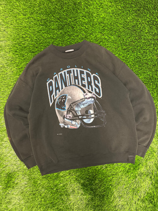 1993 Carolina Panthers Spell Out Helmet Crewneck (XL)