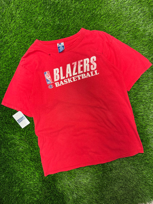 90s Portland Trail Blazers Champion Spell Out Vintage Tee (L)