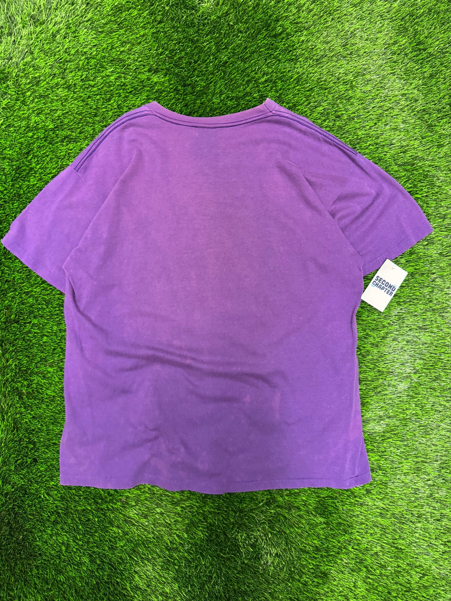 90s Phoenix Suns Faded Spell Out Purple Vintage NBA Tee (XL)