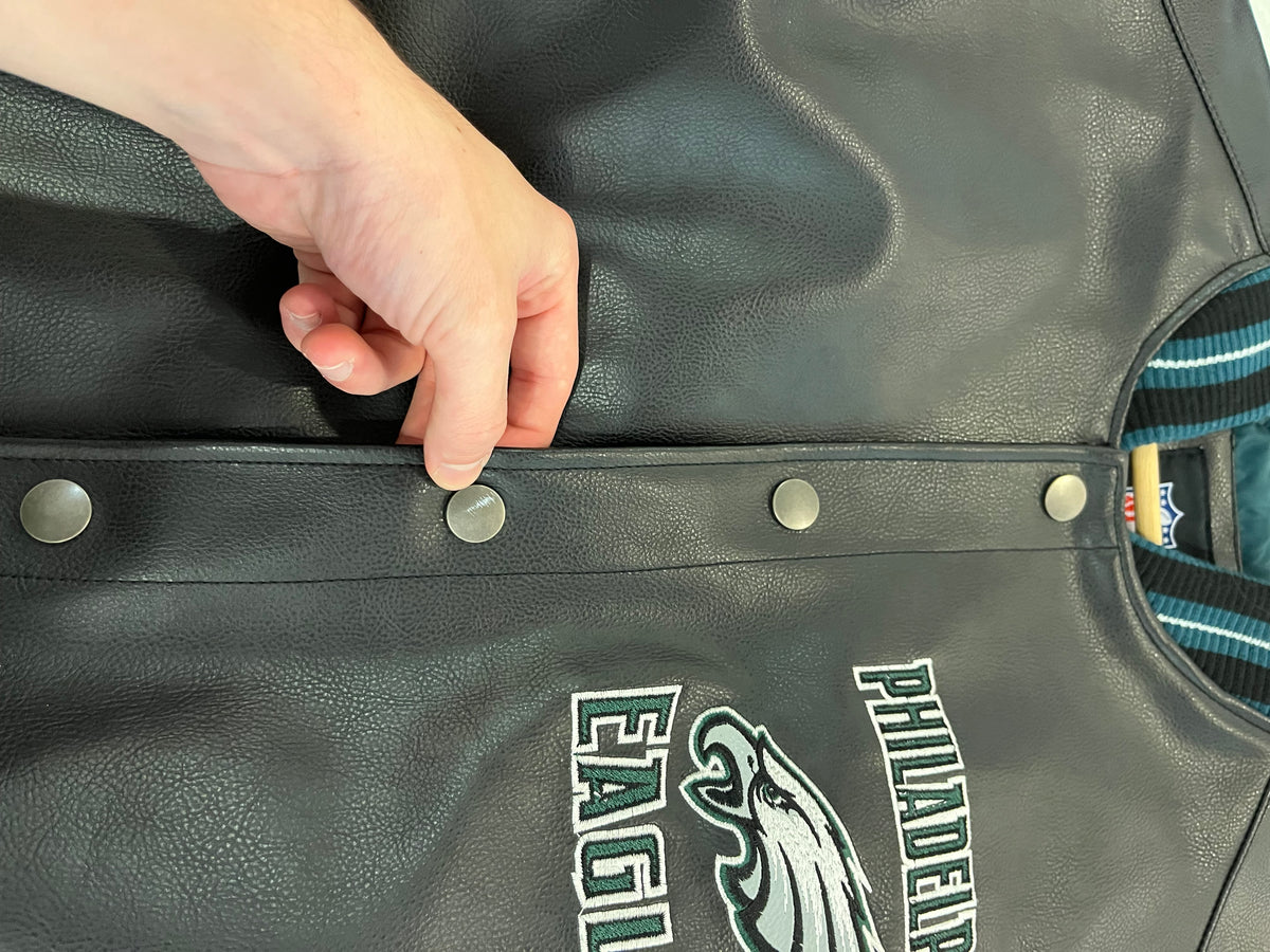 2010s Philadelphia Eagles Embroidered Patched Leather Jacket (S)