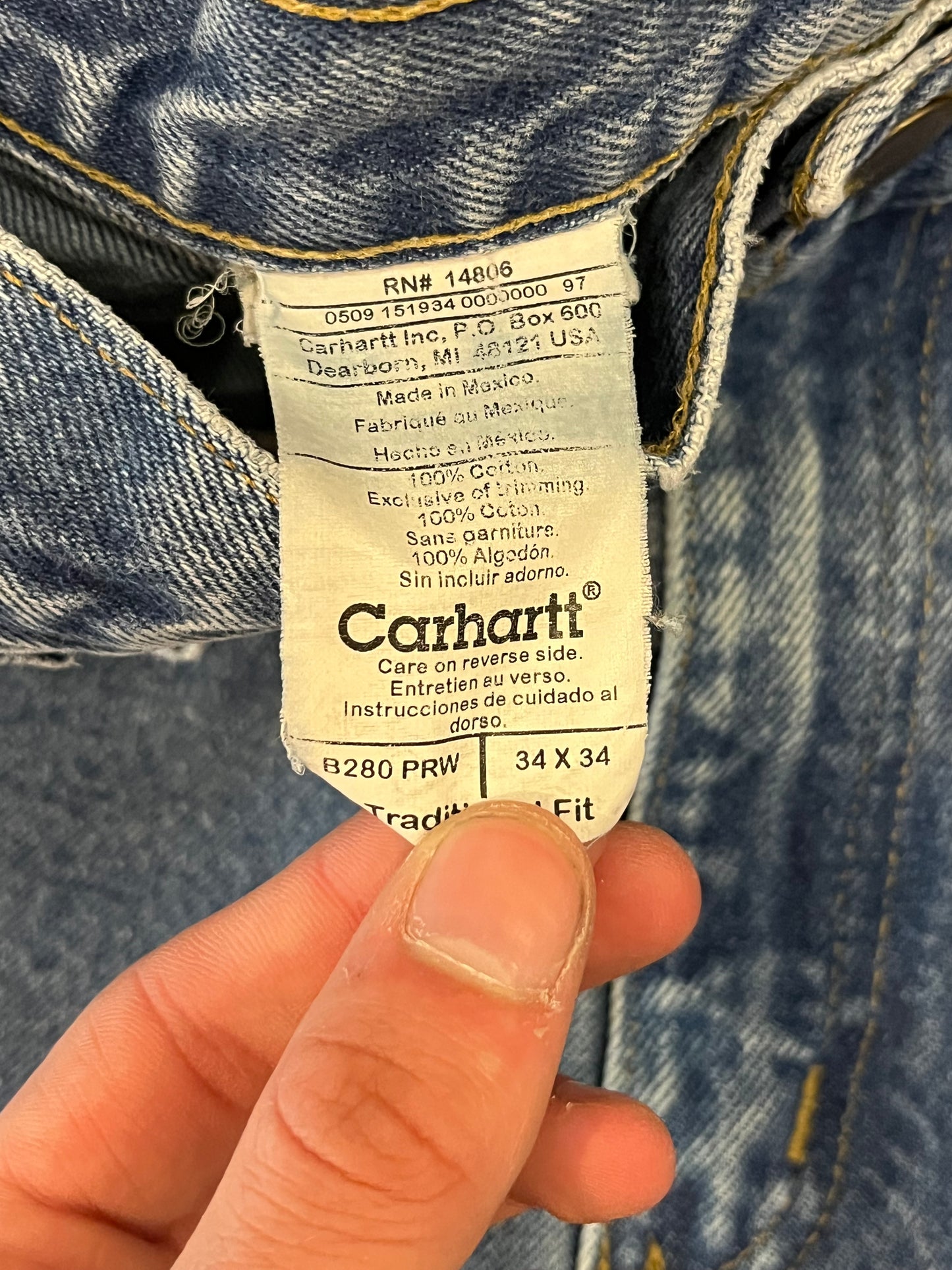 2009 Carhartt Faded Blue Jeans (34 x 34)