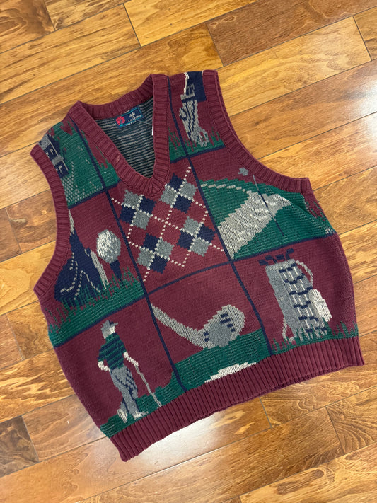 90s Isle of Cotton Golf Designed Vintage Sweater Vest (L)