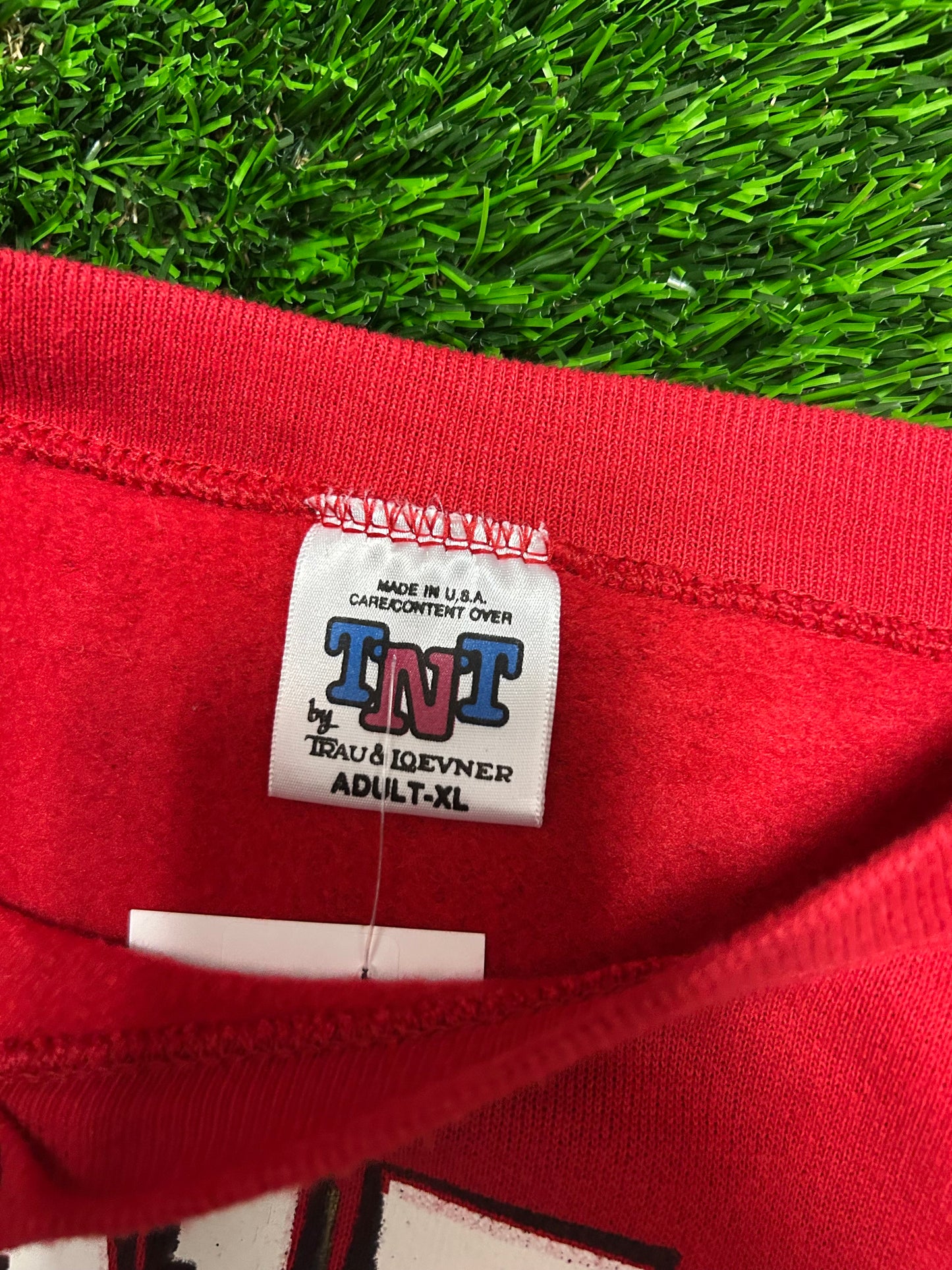 90s Stanford University Cardinal Spell Out Graphic Red Vintage Crewneck (XL)