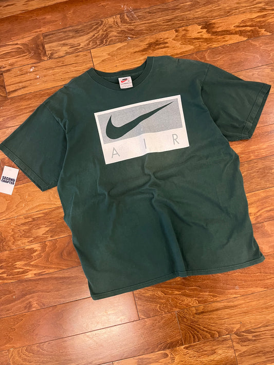 90s Nike Big Swoosh Green Tee (XL)
