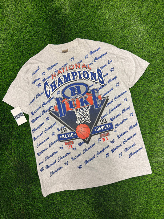 1992 Duke Blue Devils "National 92" College Basketball Tee (XL)