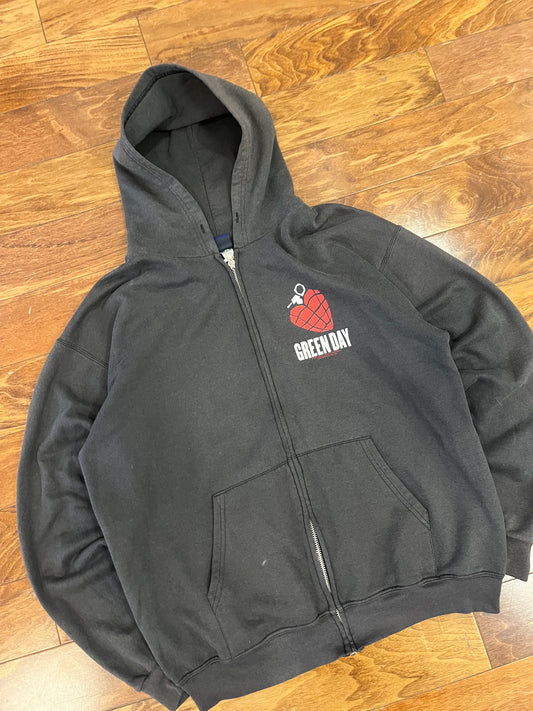 2004 Green Day Zip Up Hoodie (L)