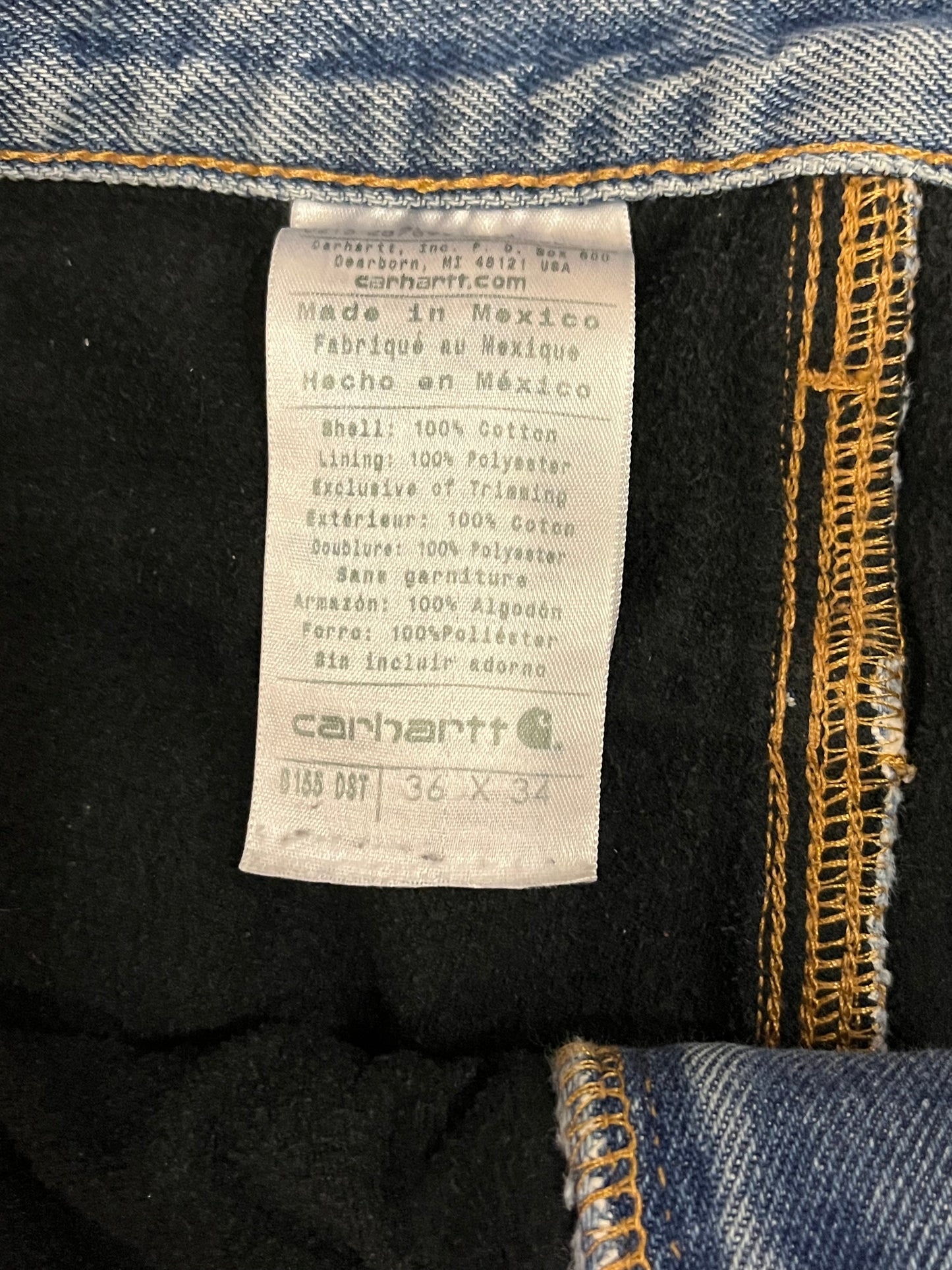 2015 Carhartt Blanket Lined Distressed Jeans (34 x 34)