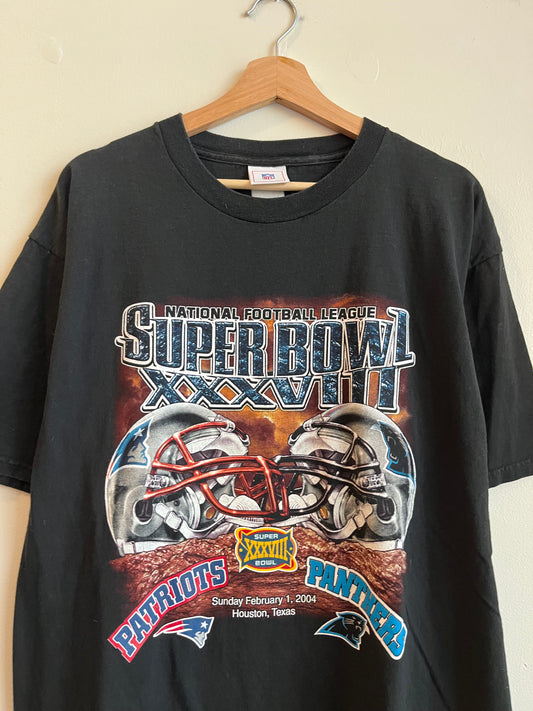 2004 Panther v Patriots Super Bowl Tee (XL)