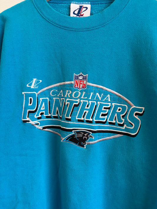 90s Carolina Panthers Logo Athletic Blue Crewneck (L)