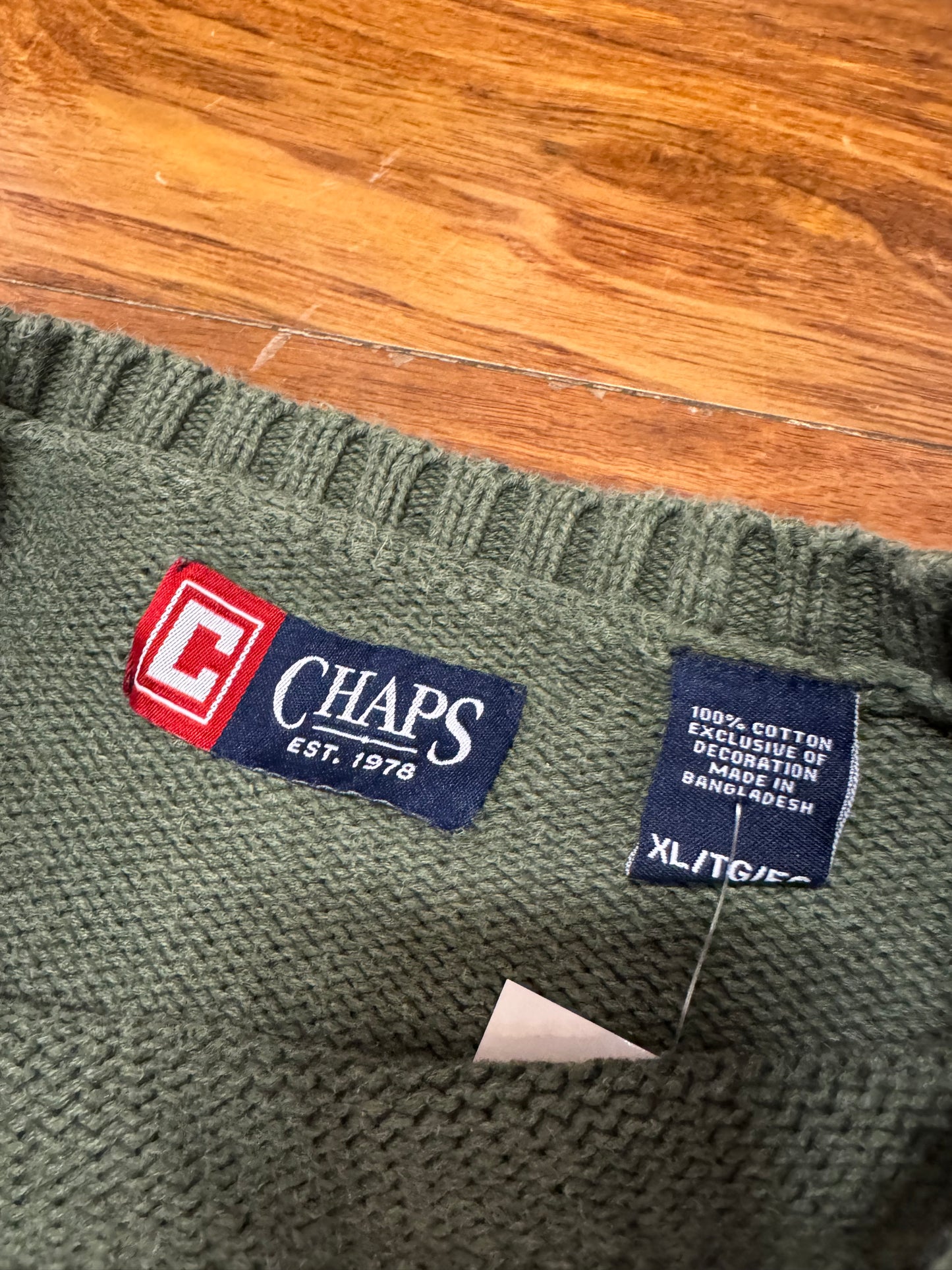 00s Chaps Ralph Lauren Olive Sweater (XL)