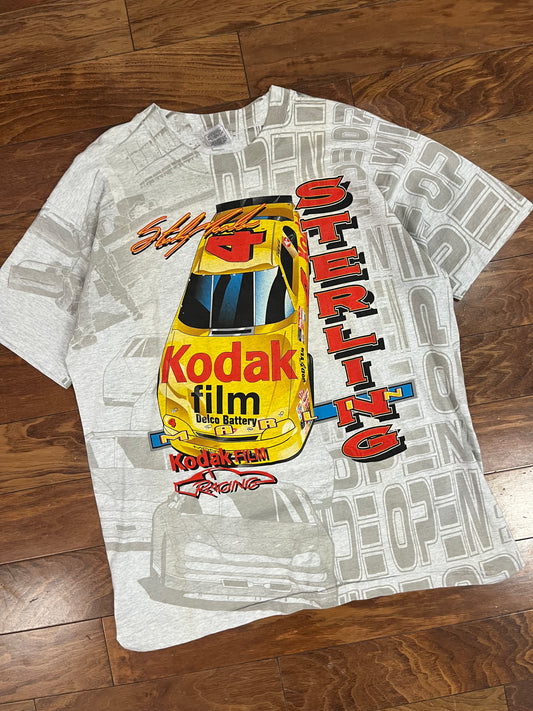 90s Nascar Sterling Marlin Kodak Film AOP Tee (XL)