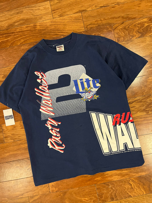 90s Rusty Wallace Vintage Nascar Wrap Around Tee (XL)