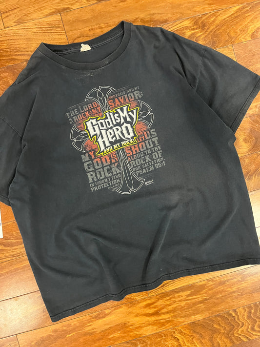 Y2K Guitar Hero Parody "God Is My Hero" Tee (XL)