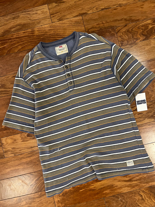 90s Levi's Striped Henley Essential Tee (M)
