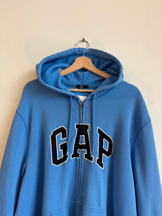 00s Gap Baby Blue Full Zip Spell Out Hoodie (XL)