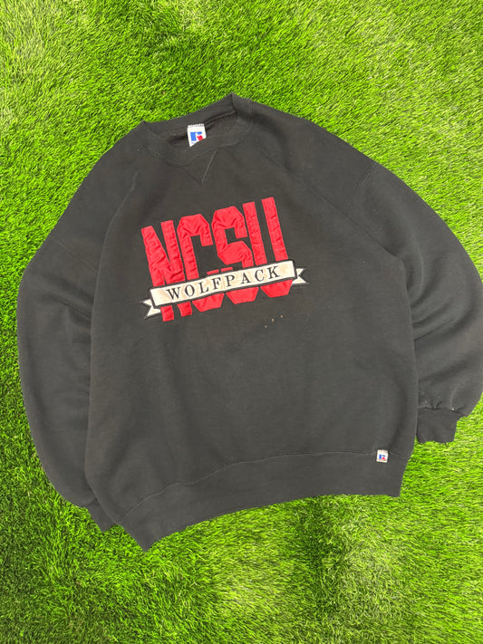90s NC State University (NCSU) Embroidered Russell Athletics Vintage Crewneck (XXL)
